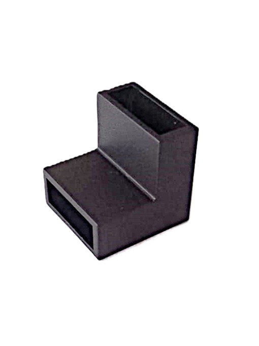 Esquinero De Riel Rectangular Negro Acero Inoxidable