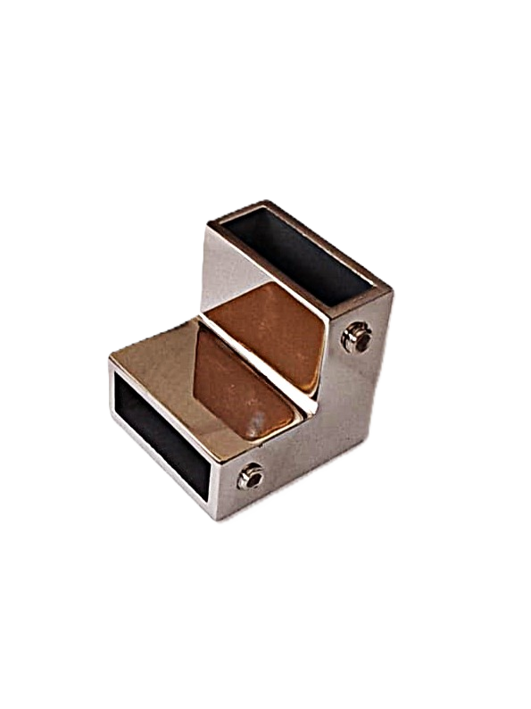 Esquinero De Riel Rectangular Plata Acero Inoxidable
