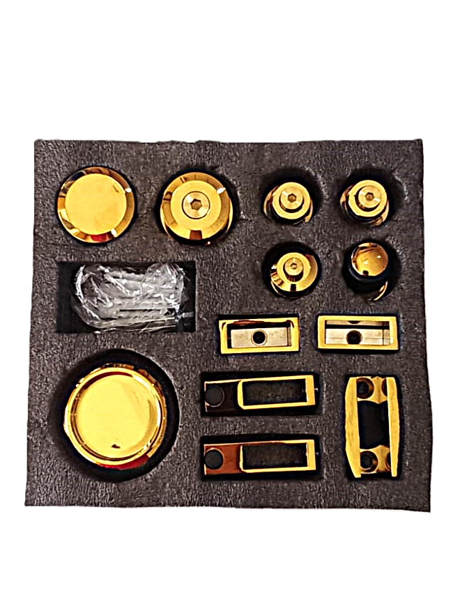 Herraje De Slider Para Riel rectangular  Dorado 201